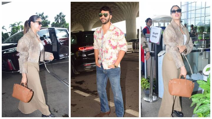 Stylish Airport Entry: एयरपोर्ट पर जाह्नवी कपूर और वरुण धवन साथ नज़र आए. दोनों ने अपनी एंट्री से फैंस का ध्यान खींचा, खासकर जाह्नवी का स्टाइलिश अंदाज़ लोगों को काफी पसंद आया.