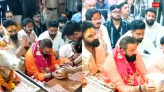 भगवा कुर्ता पहन उज्जैन के महाकालेश्वर मंदिर पहुंचे संजय दत्त, भस्म आरती में हुए शामिल