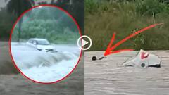 Video: नाले में तेज बहाव के बीच फंसी कार, देखते ही देखते हो गई गायब, हादसे का खतरनाक वीडियो वायरल