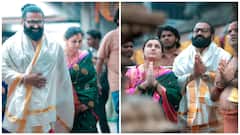 Rishab & Pragathi Shetty Offer Prayers For Kantara: Chapter 1’s Box Office Triumph; PICS