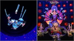 Jagat Mukherjee Park 2025 Durga Puja Pandal Blends Mythology With AI: WATCH