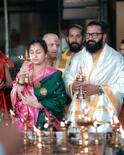 Rishab & Pragathi Shetty Offer Prayers For Kantara: Chapter 1’s Box Office Triumph; PICS