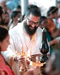 Rishab & Pragathi Shetty Offer Prayers For Kantara: Chapter 1’s Box Office Triumph; PICS
