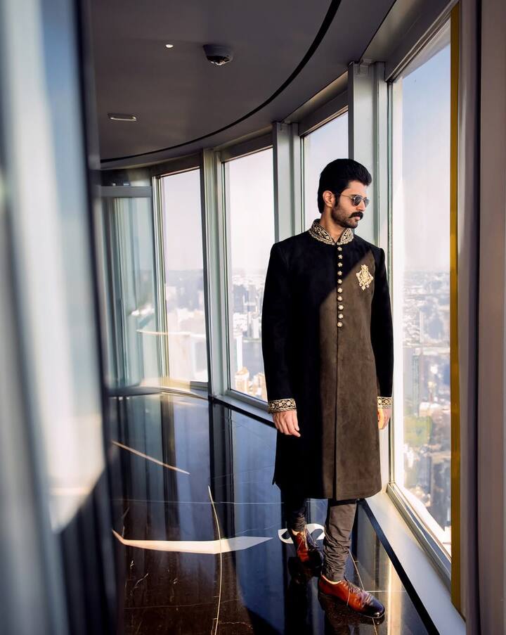 Traditional Black Elegance : Exude sophistication in a black sherwani with intricate embroidery, perfect for weddings or evening celebrations.