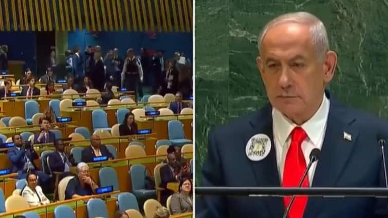 <div>Netanyahu Addresses An 'Empty' UN Assembly Hall As Diplomats Stage Walkout In Protest: VIDEO</div>