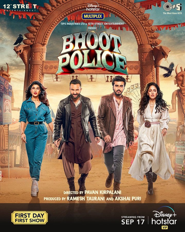 The ghost police released in the year 2021 is a horror comedy film whose story revolves around two Tantric brothers. Both of them are of different nature and claim to remove the problems related to ghosts. Saif Ali Khan and Arjun Kapoor have acted in the film. The film is available on Geographstar.