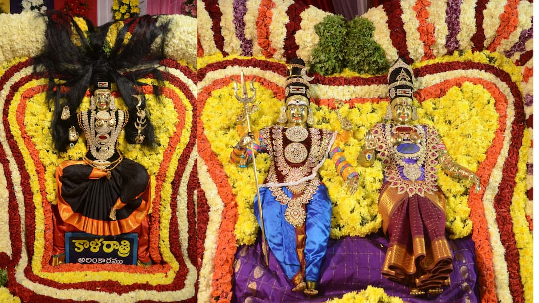 Navratri 2025 significance worshiping Kalaratri Durga on the 7th day of navrati Srishaila Sri Bhramaramba Dussehra 2025 Day 7: నవరాత్రి ఉత్సవాల్లో ఏడో రోజు కాళరాత్రి దుర్గగా శ్రీశైల భ్రమరాంబిక - ఈ రూపం విశిష్టత, పూజా విధానం!