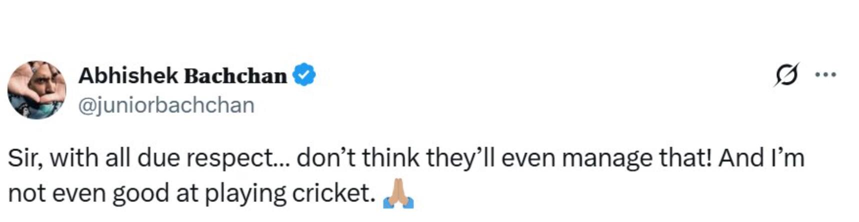 ਜੇ ਪਾਕਿਸਤਾਨ ਅਭਿਸ਼ੇਕ ਬੱਚਨ ਨੂੰ ਛੇਤੀ ਆਉਟ ਕਰ ਲਵੇ ਤਾਂ....., ਸ਼ੋਇਬ ਅਖ਼ਤਰ ਦੇ ਕਰਵਾਇਆ ਪਾਕਿਸਤਾਨ ਨੂੰ ਟ੍ਰੋਲ, ਹੁਣ ਬੱਚਨ ਨੇ ਵੀ ਦਿੱਤਾ ਜਵਾਬ