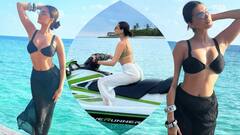 ब्लैक बिकिनी में समुद्र किनारे इठलाईं तारा सुतारिया, तस्वीरें ने बढ़ाया इंटरनेट का पारा