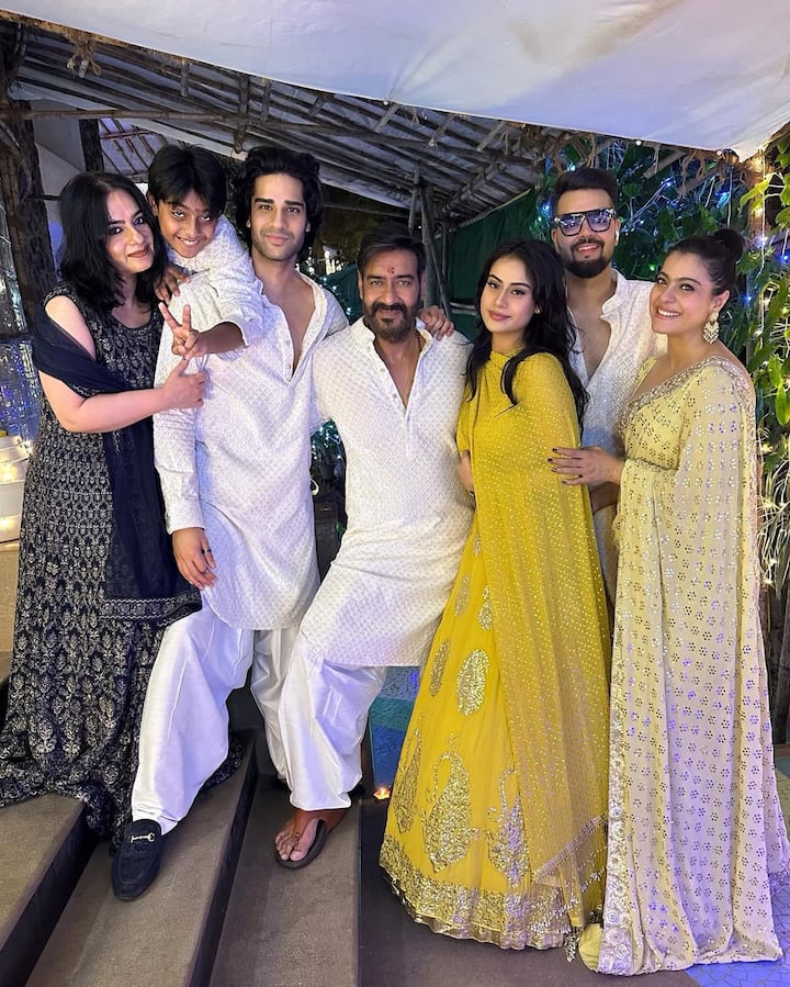 Danish is seen enjoying with Ajay Devgan's family on the occasion of festivals. He is seen twinning with Ajay, his son Yug.