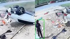 Video: सड़क पर दौड़ रही कार के उड़े परखच्चे, कई बार पलटी, दूर गिरी लड़की, वीडियो वायरल