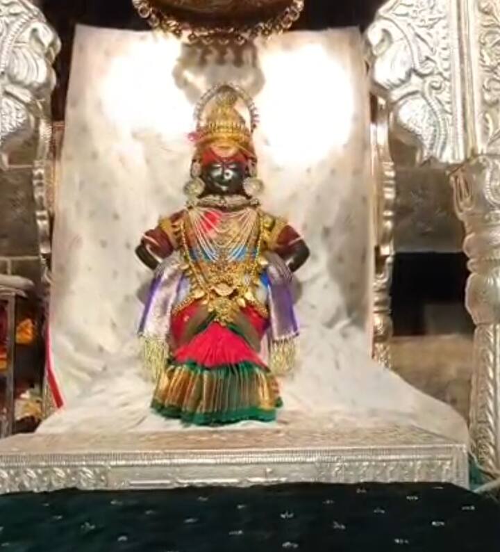 रत्नजडीत अलंकार चढवल्यामुळं  रुक्मिणी मातेचे रुप अधिकमनमोहक दिसत आहे.