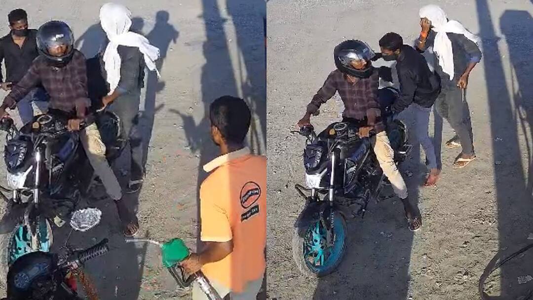Supaul Crime: बाइक में पेट्रोल भरवाकर बदमाशों ने कर्मी पर तान दी पिस्टल, सुपौल में CCTV फुटेज देख पुलिस भी दंग CCTV footage of attempted robbery at petrol pump in Supaul ANN Supaul Crime: बाइक में पेट्रोल भरवाकर बदमाशों ने कर्मी पर तान दी पिस्टल, सुपौल में CCTV फुटेज देख पुलिस भी दंग