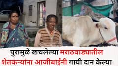 वढू गावातील सख्ख्या मैत्रिणींचा दिलदारपणा; पुरामुळे खचलेल्या मराठवाड्यातील शेतकऱ्यांना आजीबाईंनी गायी दान केल्या