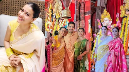 दुर्गा पूजा की 10 तस्वीरें... काजोल, रानी मुखर्जी से जया बच्चन तक ने यूं किया सेलिब्रेट