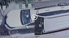 Video: हरदोई में डिवाइडर से टकराकर पलट गई MLC के काफिले की कार, सामने आया CCTV वीडियो
