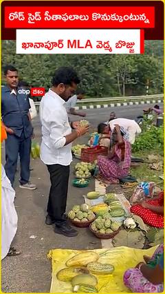 రోడ్ సైడ్ సీతాఫలాలు కొనుక్కుంటున్న ఖానాపూర్ MLA వెడ్మ బొజ్జు