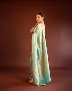 Festive Glow! Rani Mukerji Shines In Chandbalis & Banarasi Saree For Maha Navami; PICS