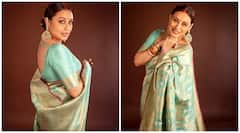 Festive Glow! Rani Mukerji Shines In Chandbalis & Banarasi Saree For Maha Navami; PICS