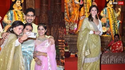 आलिया भट्ट का नवरात्रि लुक: उल्टा पल्ला की साड़ी पहने दुर्गा पंडाल पहुंचीं राहा की मम्मी, ट्रेडिशनल लुक में चुराया दिल