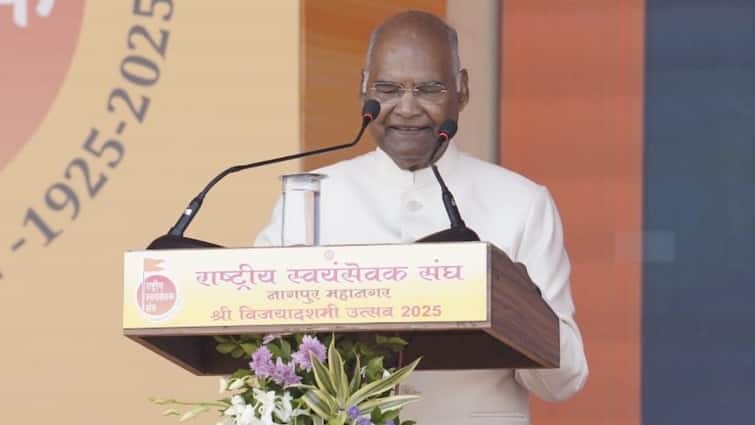 Former President Ramnath Kovind Appeals Youth To Engage In Politics At RSS Dussehra Event