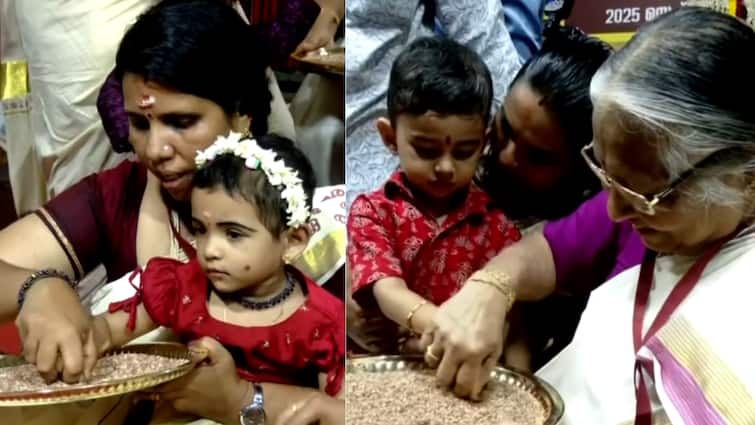 <div>Kerala Celebrates 'Vidyarambham' As Thousands Of Toddlers Begin Learning Journey On Vijayadasami</div>