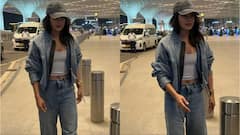 डेनिम जैकेट और कैप में प्रियंका चोपड़ा का दिखा कूल लुक, एयरपोर्ट पर स्वैग से दिए पोज