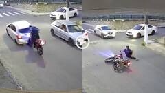 Video: मिल गई तसल्ली? स्टंट कर रहा बाइकर मुंह के बल कार से टकराया, चारों खाने चित्त, वीडियो वायरल