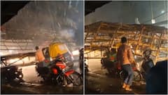 ’Zindagi Ke Saath Bhi, Zindagi Ke Baad Bhi’: Auto Driver Narrowly Escapes Death As LIC Hoarding Collapses-- Video