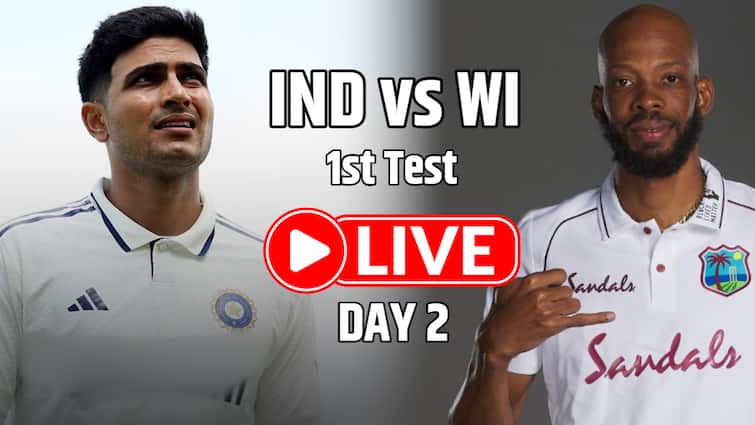 IND vs WI Test Live Score: 9 साल बाद घर पर शतक लगाकर केएल राहुल ने बजाई सीटियां, जुरेल के साथ क्रीज पर मौजूद
