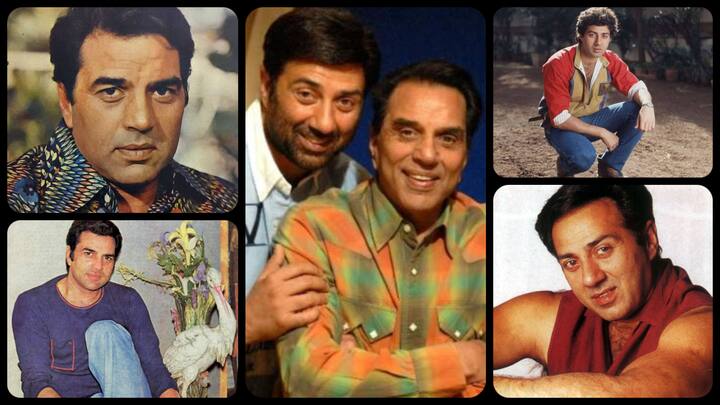 Dharmendra And Sunny Deol Young Age Photos: धर्मेंद्र और सनी देओल बॉलीवुड के मशहूर कलाकरों में से एक हैं. बाप-बेटे ने जवानी के दिनों में अपने लुक्स से सुर्खियां भी बटोरी हैं. देखें तस्वीरें.