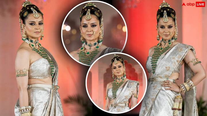 Kangana Ranaut Ramp Walk: बॉलीवुड एक्ट्रेस कंगना रनौत लंबे समय बाद रैंप पर लौटीं और राहुल के ब्राइडल ज्वैलरी कलेक्शन 'राब्ता बाय राहुल' के लिए शोस्टॉपर बनकर कमाल कर दिया.