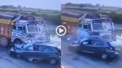Video: पुल पर ट्रक से टकराई तेज रफ्तार कार, कैमरे में कैद हुई घटना, दो की मौत, देखें वीडियो