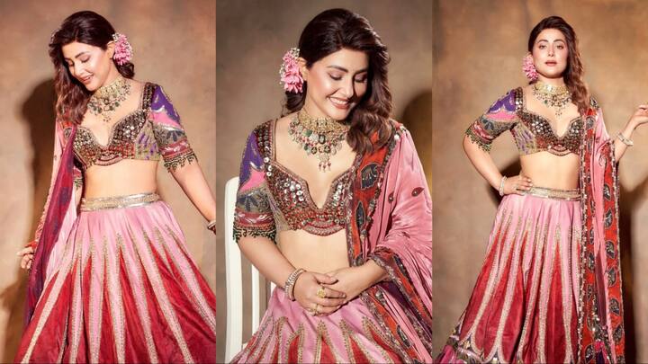 Hina Khan Latest Photos: एक्ट्रेस हिना खान एक बार फिर अपनी तस्वीरों को लेकर चर्चा में हैं. जिसमें एक्ट्रेस मल्टीकलर का लहंगा पहनकर दिलकश अदाएं दिखाती नजर आई.