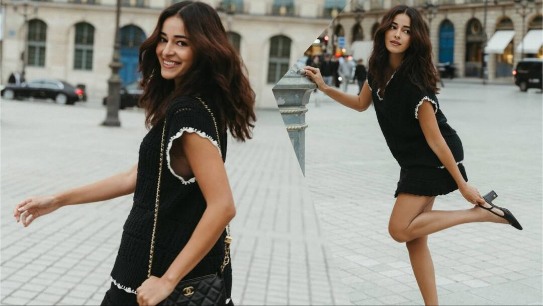ब्लैक शॉर्ट ड्रेस में अनन्या पांडे ने दिखाया फैशन का जलवा, पेरिस की सड़कों पर दिए गॉर्जियस पोज