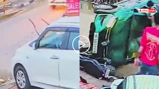 Video: सड़क पर खड़ी कार से टक्कर के बाद पलटी बेकाबू कार, पलवल का वीडियो वायरल