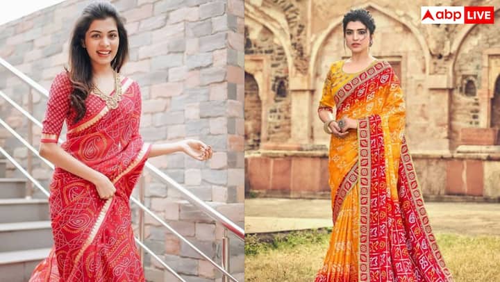इसके अलावा आप उन्हें कुछ डिफरेंट देने की सोच रही हैं तो गुजरात और राजस्थान की मशहूर ये बांधनी साड़ी भी दे सकती हैं. इसका रंग और डिजाइन उनके करवाचौथ को बेहद खास बना देगा.