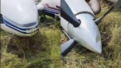 Private Aircraft Crashes After Losing Control During Take Off In UP's Farrukhabad; Visuals Show Wreckage
