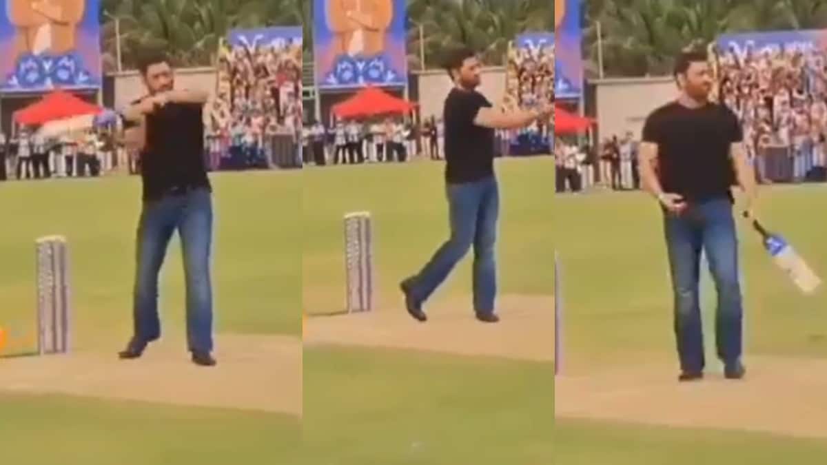 Watch: एमएस धोनी ने जींस टीशर्ट पहन लगाया जोरदार शॉट, जबरदस्त बैटिंग का वीडियो वायरल