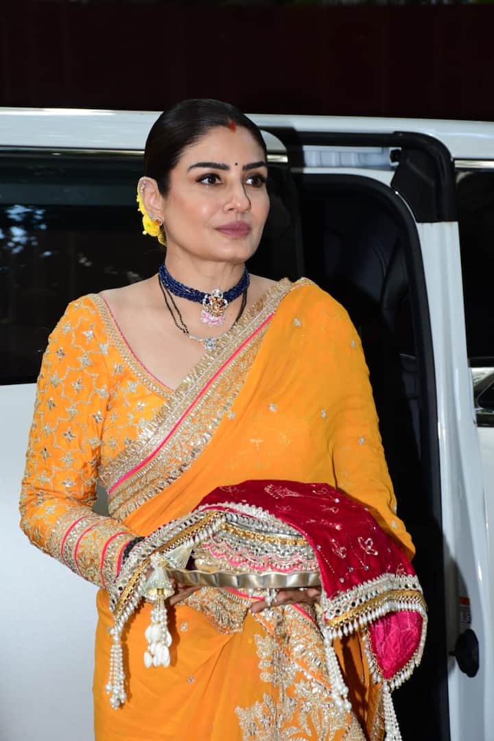 गले में ग्रीन नेकलेस और मांग में सिंदूर लगाए वो बहुत हसीन लग रही थीं. अपने हेयरलुक को उन्होंने येलो गजरे के साथ पूरा किया था.