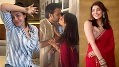 करवाचौथ पर सुर्ख लाल साड़ी में सजीं काजल अग्रवाल, पहले मेहंदी की फ्लॉन्ट, फिर पति संग किया लिपलॉक