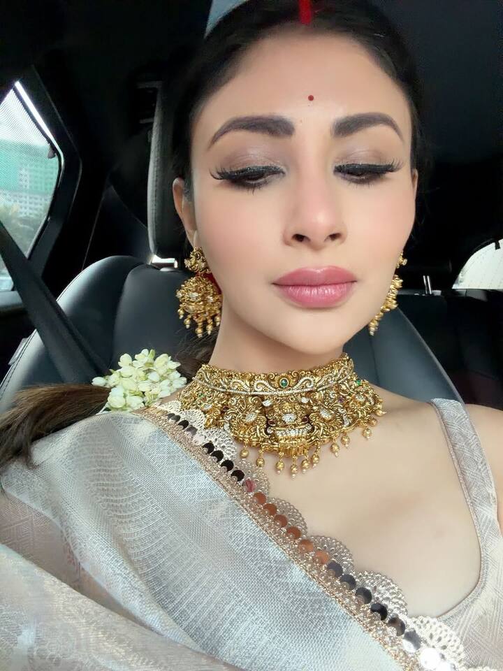 Bollywood actress Mouni Roy has shared some of her Karva Chauth pictures on Instagram in which she is looking very beautiful.