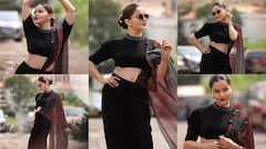 रुबीना दिलैक की 10 तस्वीरें: ब्लैक साड़ी पहन एक्ट्रेस ने गिराई हुस्न की बिजलियां