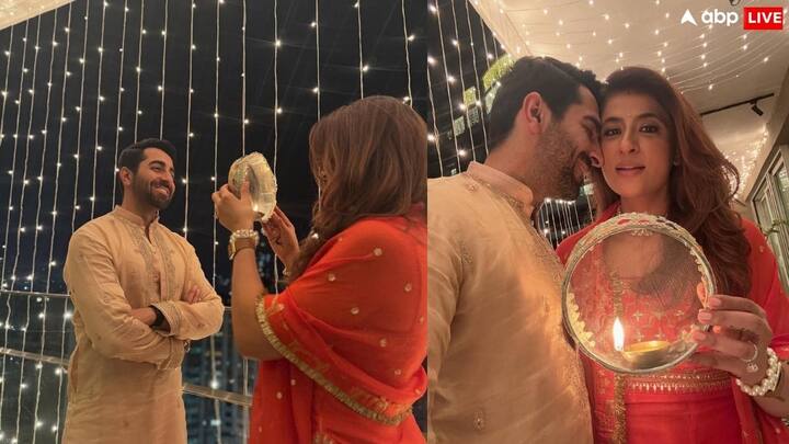 Ayushmann Khurrana Karwa Chauth 2025: आयुष्मान खुराना इन दिनों अपनी आने वाली फिल्म थामा को लेकर सुर्खियों में बने हुए हैं. इसी बीच आयुष्मान ने पत्नी ताहिरा कश्यप के साथ धूमधाम से करवाचौथ मनाया.