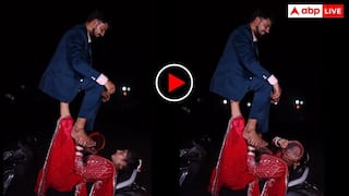 करवाचौथ का रुझान आ गया दोस्तों...पत्नी ने स्टंट करते हुए चलनी से देखा चांद जैसा पति, वीडियो वायरल