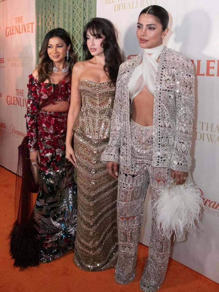 Priyanka also gave fans a peek at her Diwali look and mehndi, which she had applied for Karwa Chauth.