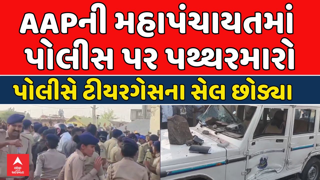 Botad Stone Pelting: હડદડ ગામે AAPની મહાપંચાયતમાં પોલીસ પર પથ્થરમારો