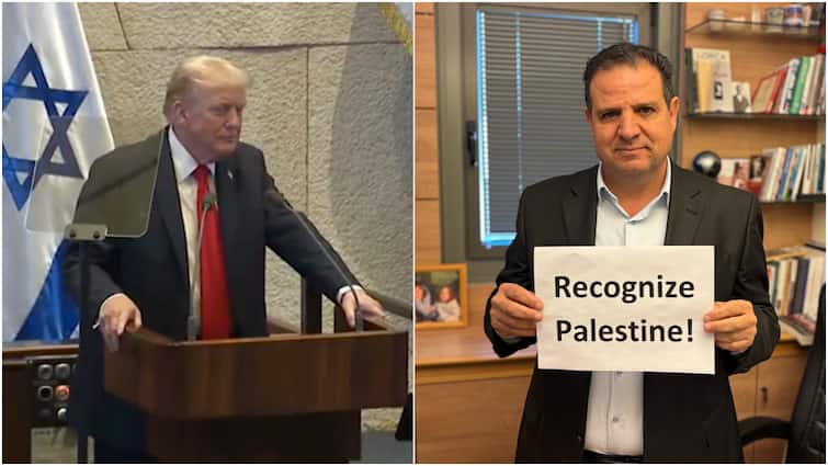 ‘Recognise Palestine’: Israeli MPs’ Protest Disrupts Trump’s Knesset Speech, US Prez Reacts — W