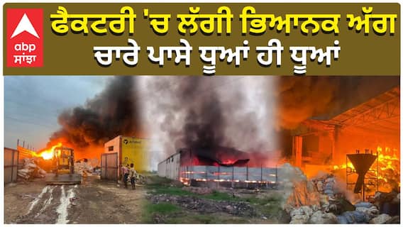 ਫੈਕਟਰੀ 'ਚ ਲੱਗੀ ਭਿਆਨਕ ਅੱਗ, ਚਾਰੇ ਪਾਸੇ ਧੂਆਂ ਹੀ ਧੂਆਂ