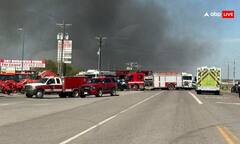 Watch: ट्रकों और ट्रेलरों पर गिरा विमान, इलाका हो गया धुआं-धुआं, सामने आया खौफनाक वीडियो